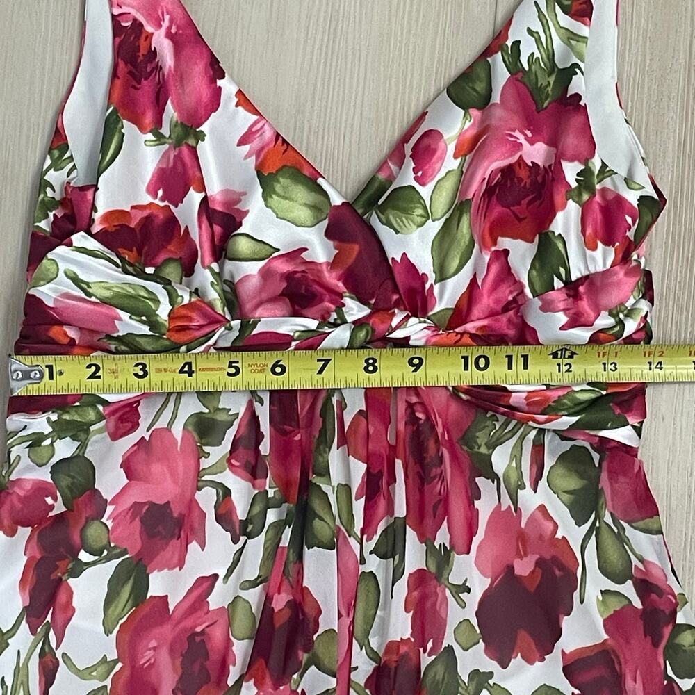 SL Fashions Floral Midi Dress Women’s Size 8 Sleeveless V-Neck Fit & Flare - Picture 8 of 11